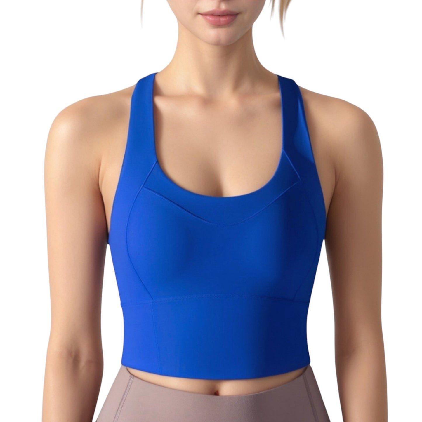 Anna-Kaci Active Women's Athletic Crop Tank Top with Cross Back Straps and Scoop Neckline