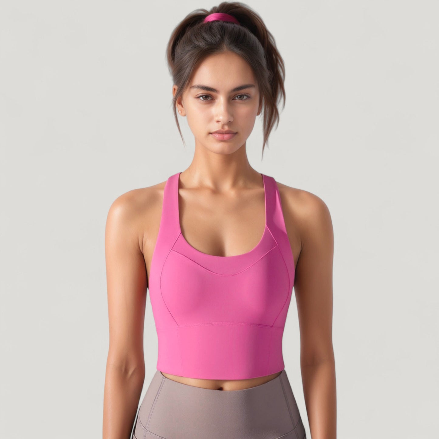 Anna-Kaci Active Women's Athletic Crop Tank Top with Cross Back Straps and Scoop Neckline