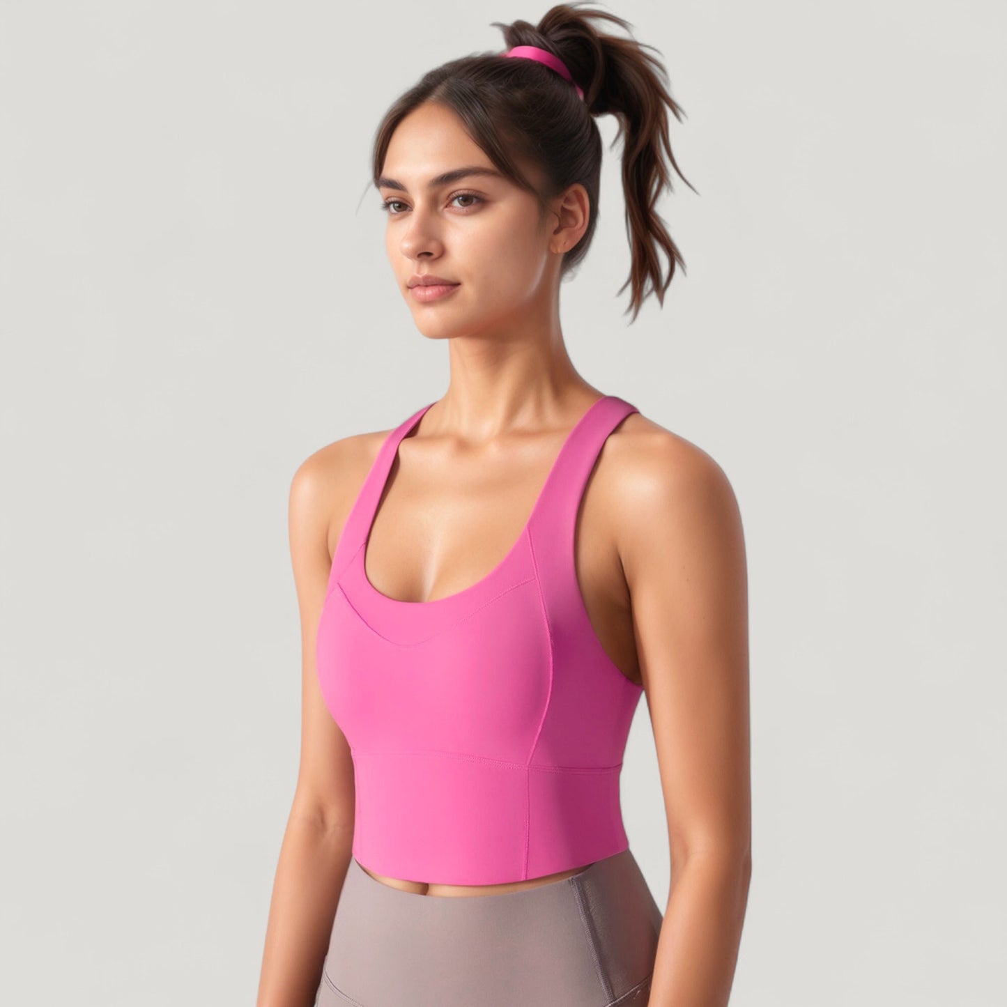 Anna-Kaci Active Women's Athletic Crop Tank Top with Cross Back Straps and Scoop Neckline