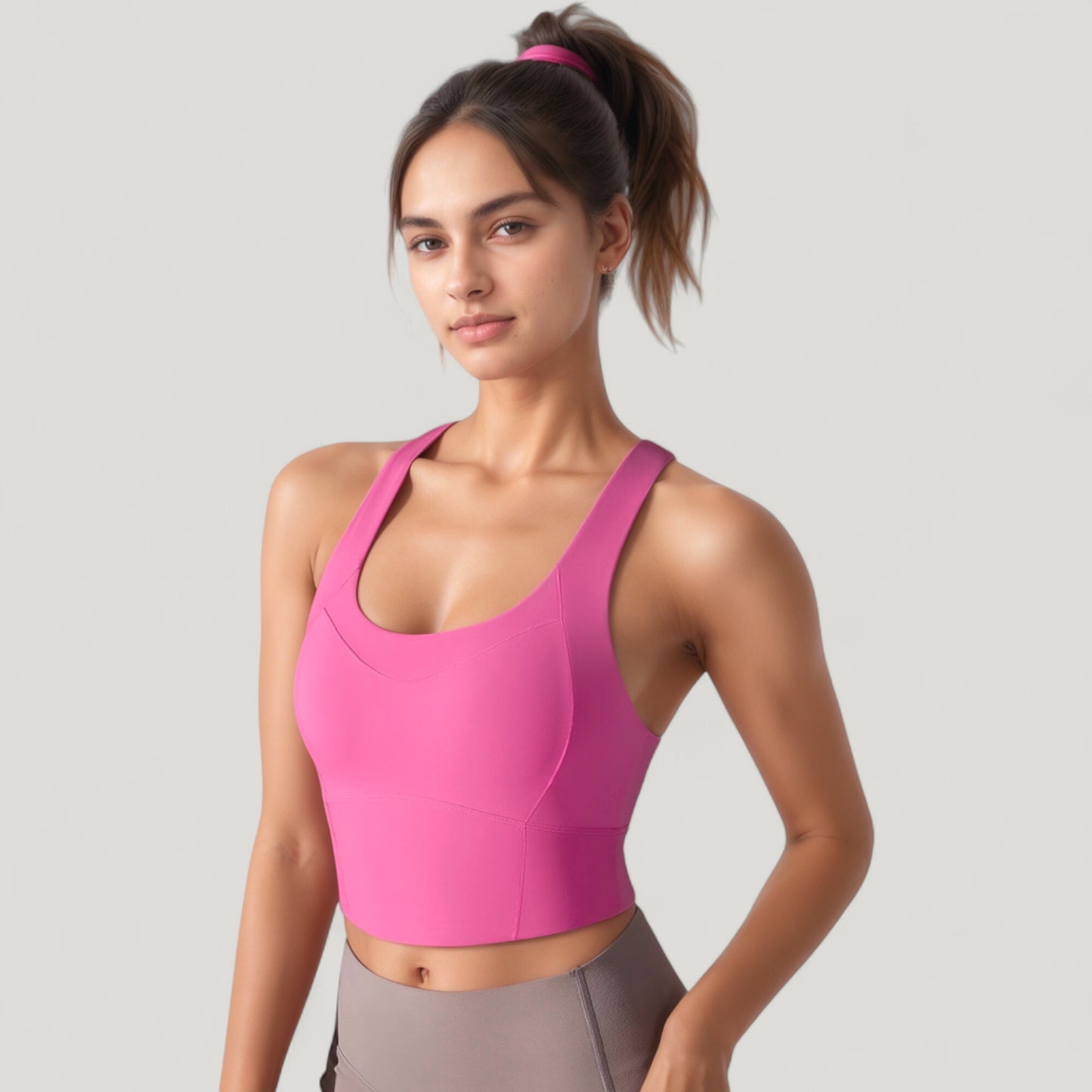 Anna-Kaci Active Women's Athletic Crop Tank Top with Cross Back Straps and Scoop Neckline