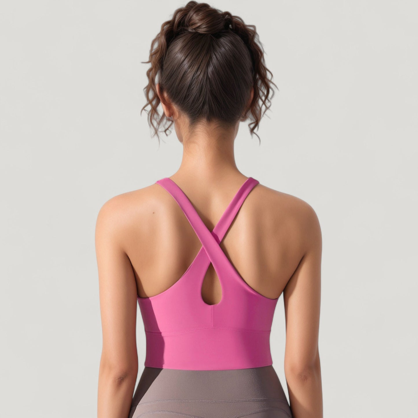 Anna-Kaci Active Women's Athletic Crop Tank Top with Cross Back Straps and Scoop Neckline