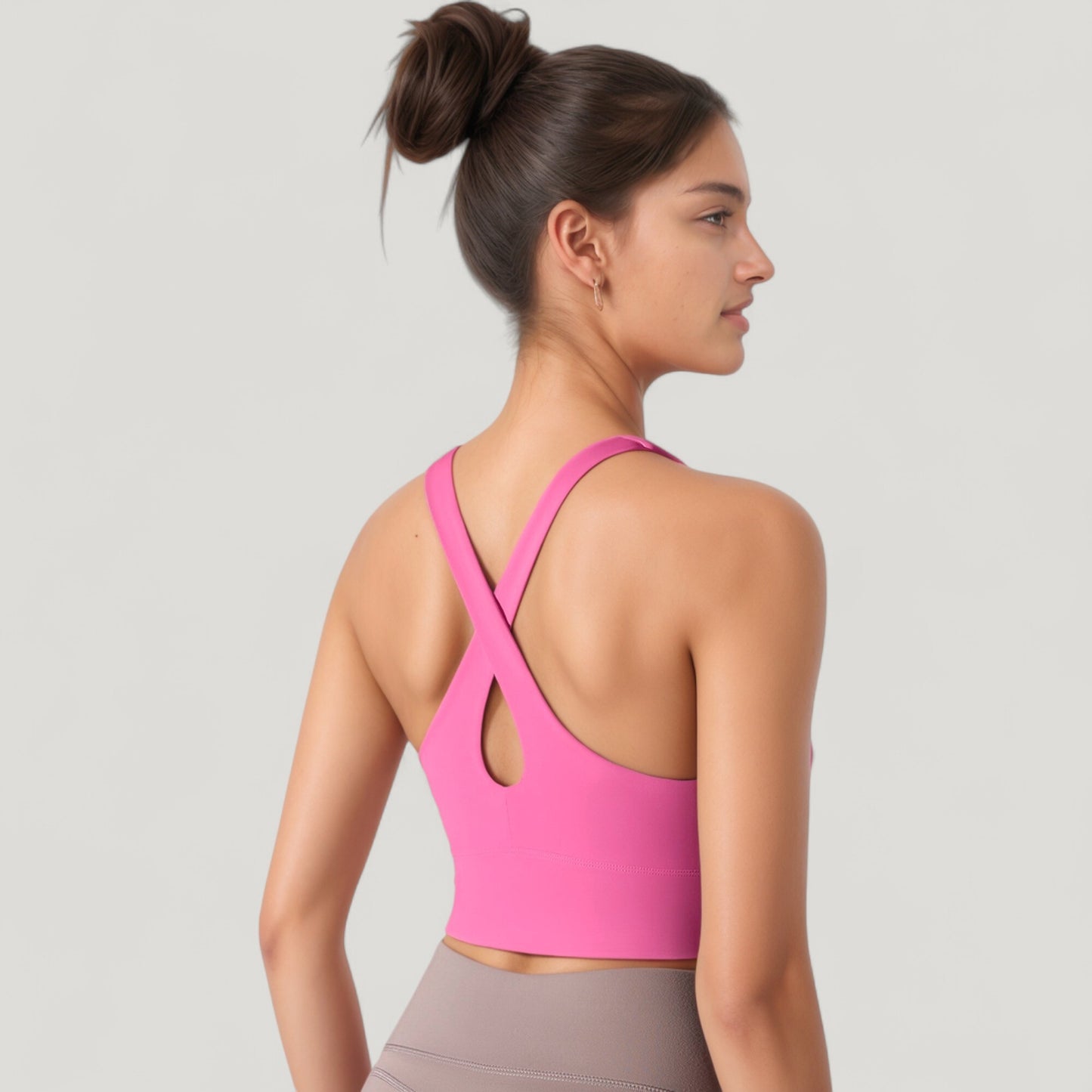 Anna-Kaci Active Women's Athletic Crop Tank Top with Cross Back Straps and Scoop Neckline