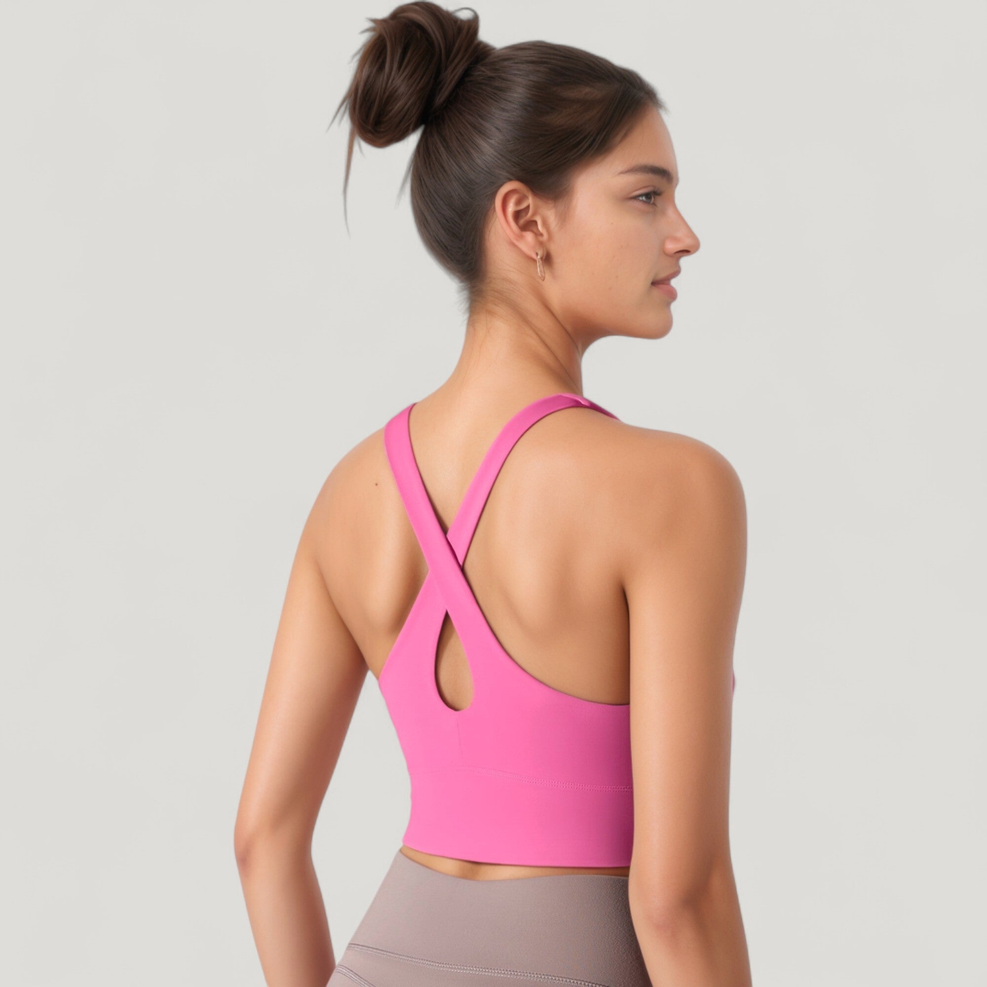 Anna-Kaci Active Women's Athletic Crop Tank Top with Cross Back Straps and Scoop Neckline