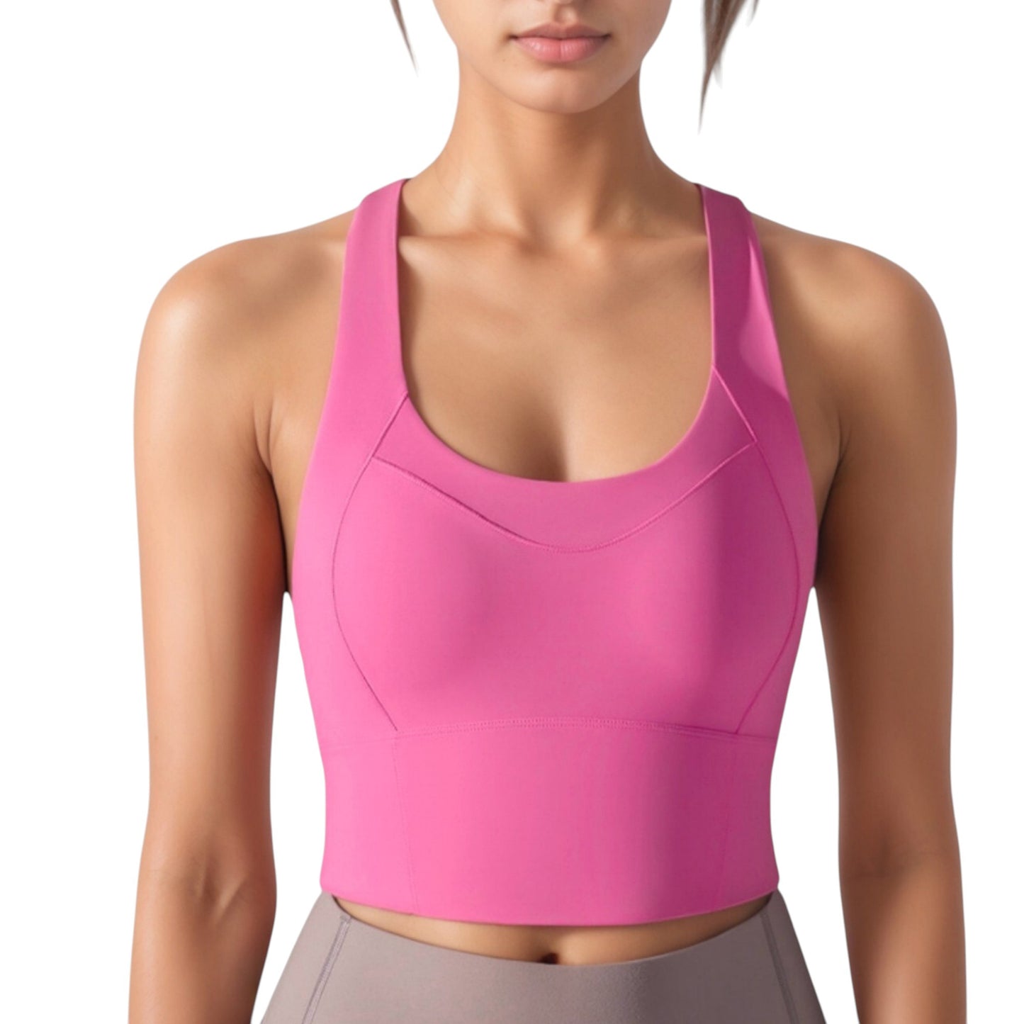 Anna-Kaci Active Women's Athletic Crop Tank Top with Cross Back Straps and Scoop Neckline