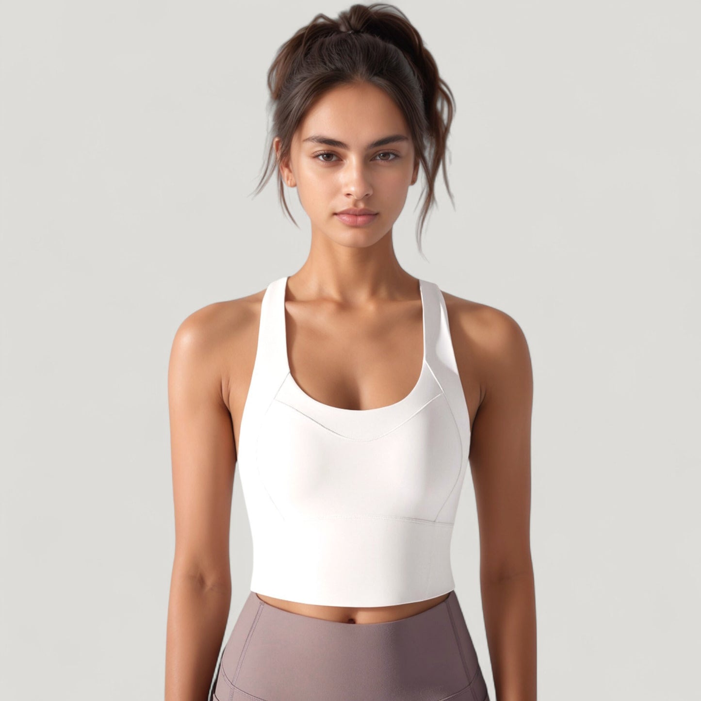 Anna-Kaci Active Women's Athletic Crop Tank Top with Cross Back Straps and Scoop Neckline