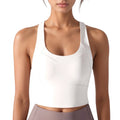 Anna-Kaci Active Women's Athletic Crop Tank Top with Cross Back Straps and Scoop Neckline