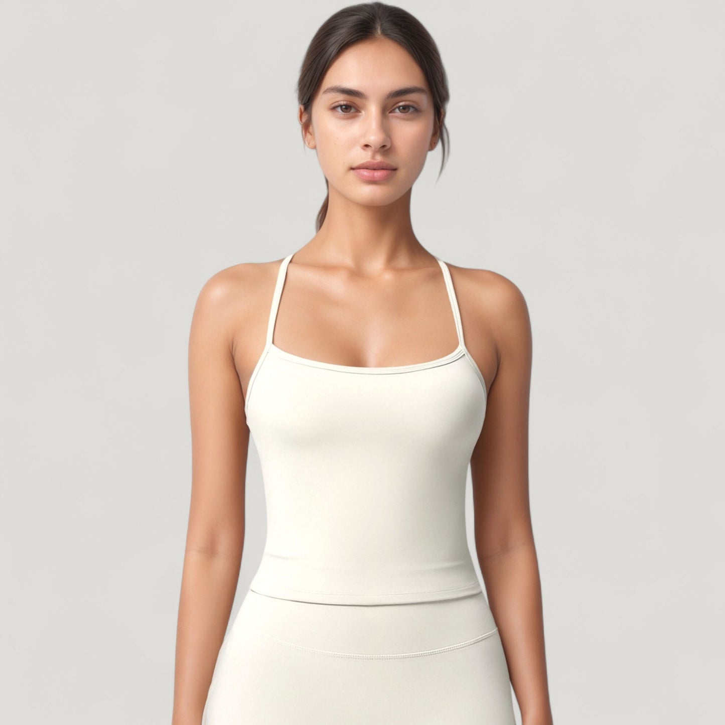 Anna-Kaci Active Women's Strappy Back Slim Fit Athletic Tank Top with Built-In Shelf Bra