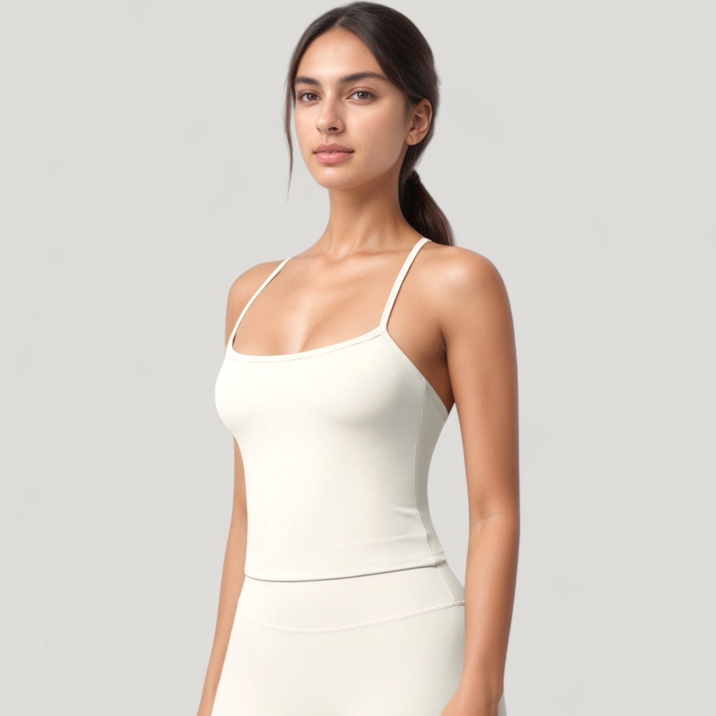 Anna-Kaci Active Women's Strappy Back Slim Fit Athletic Tank Top with Built-In Shelf Bra