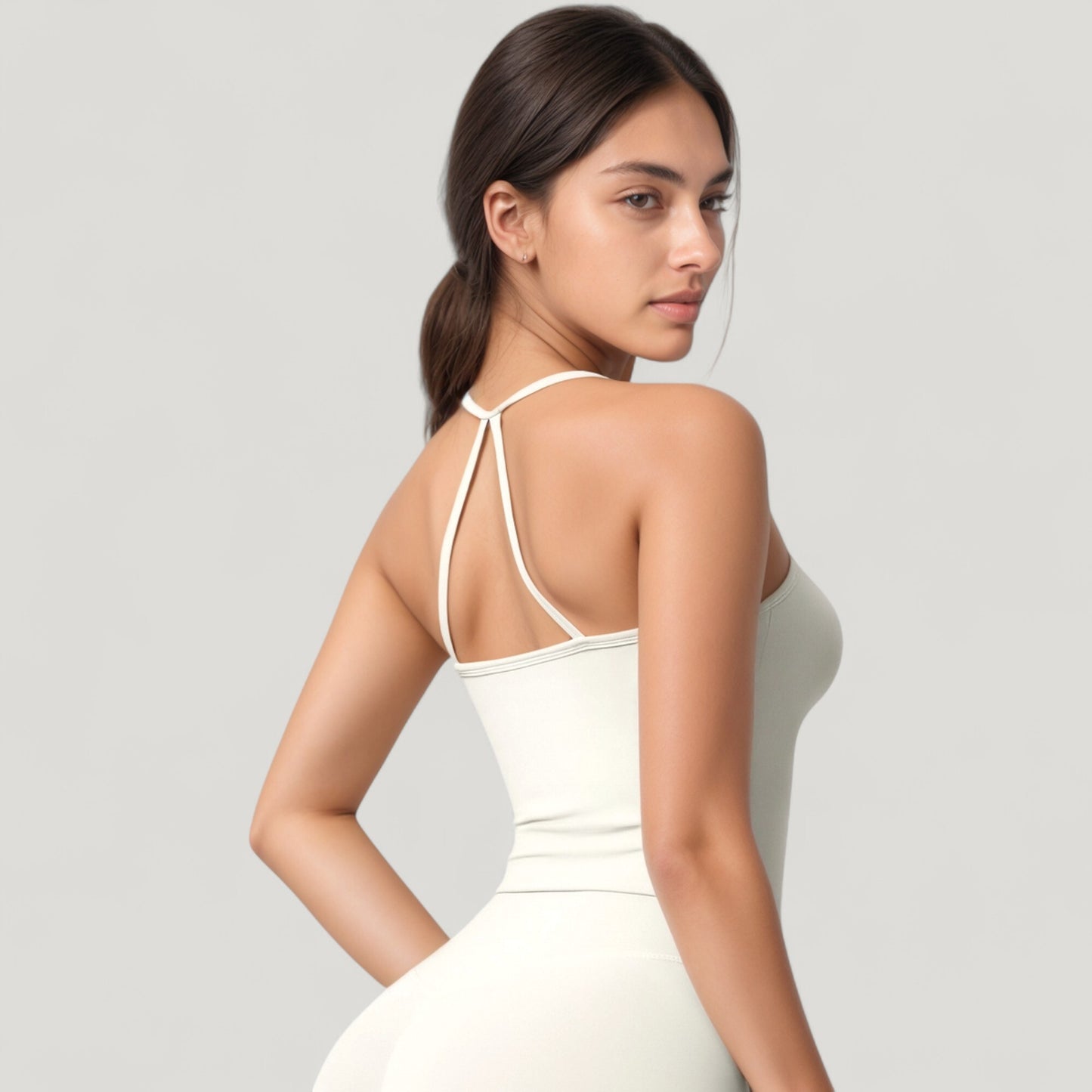 Anna-Kaci Active Women's Strappy Back Slim Fit Athletic Tank Top with Built-In Shelf Bra