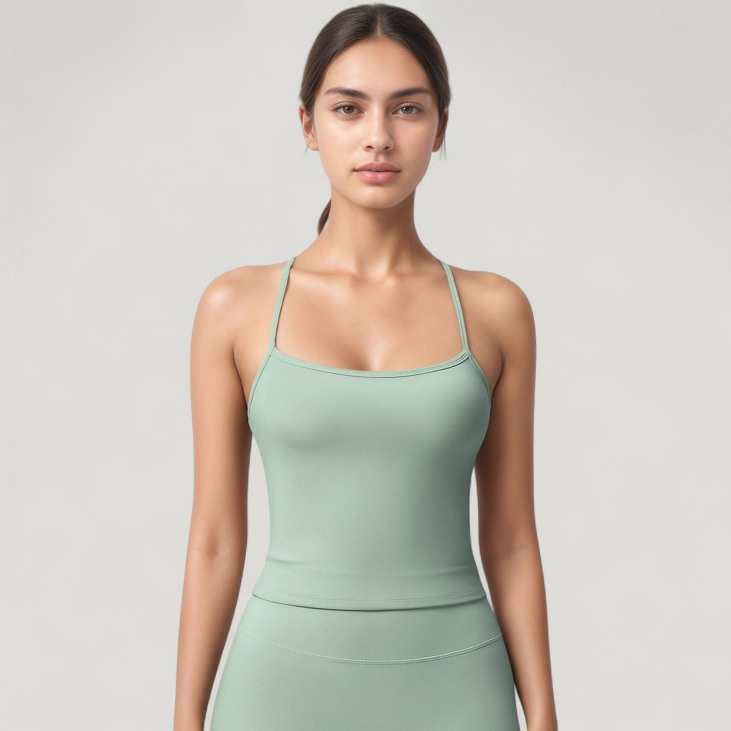 Anna-Kaci Active Women's Strappy Back Slim Fit Athletic Tank Top with Built-In Shelf Bra