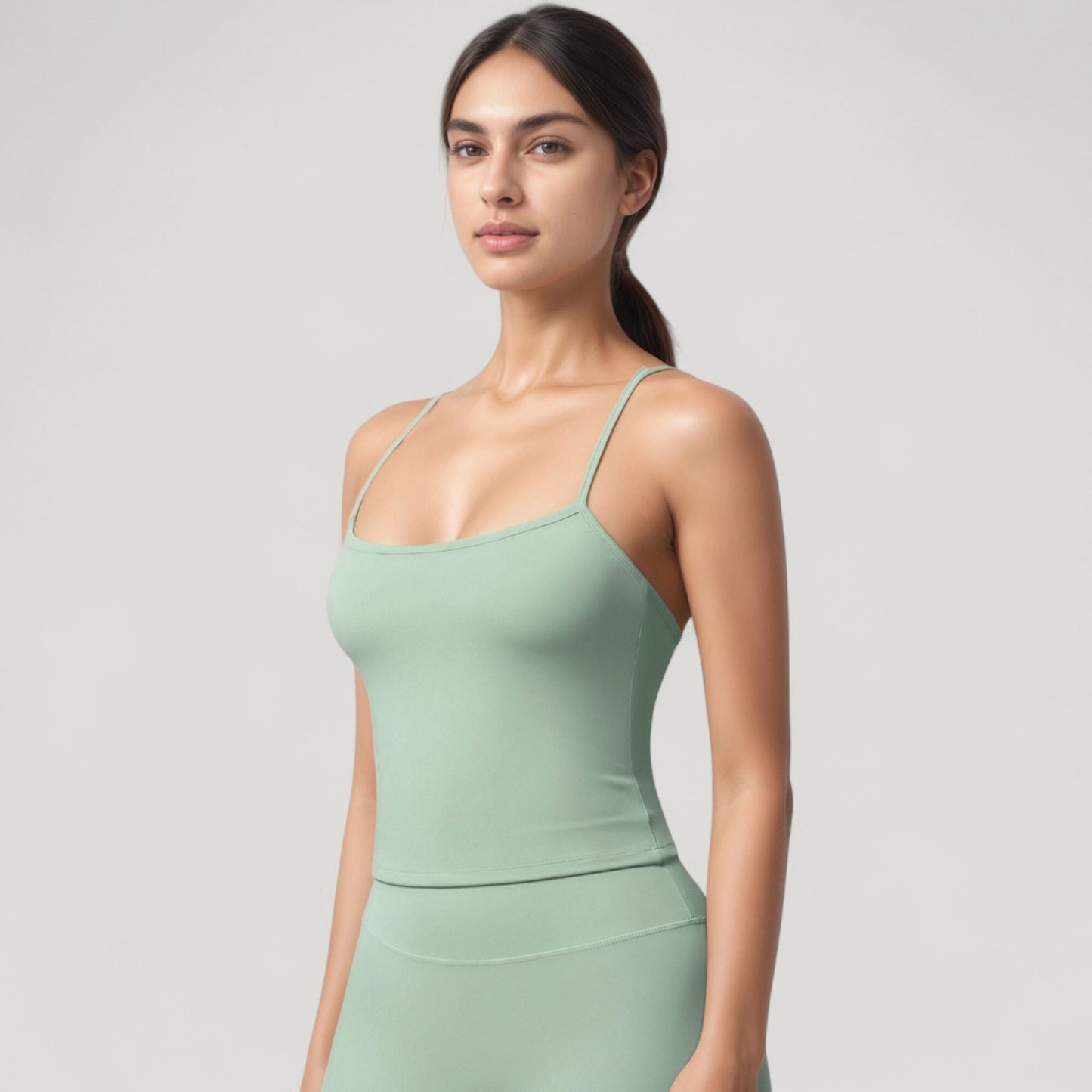 Anna-Kaci Active Women's Strappy Back Slim Fit Athletic Tank Top with Built-In Shelf Bra