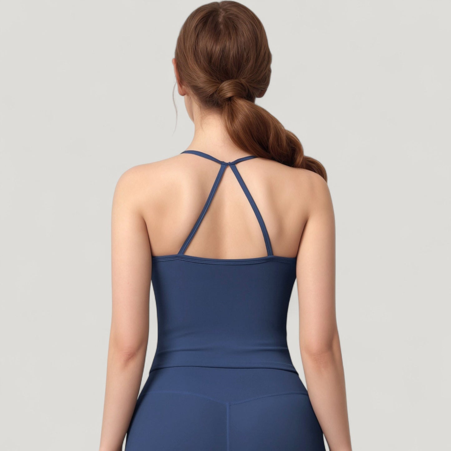 Anna-Kaci Active Women's Strappy Back Slim Fit Athletic Tank Top with Built-In Shelf Bra