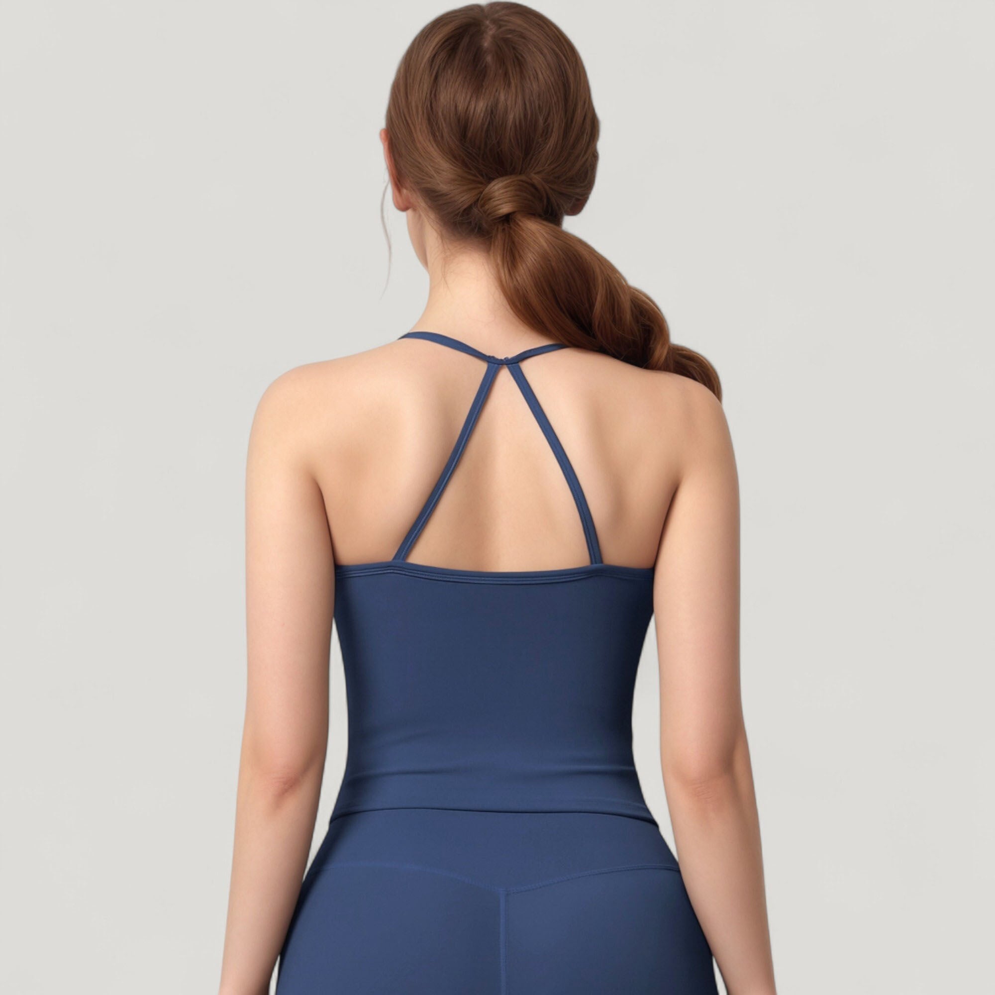 Anna-Kaci Active Women's Strappy Back Slim Fit Athletic Tank Top with Built-In Shelf Bra