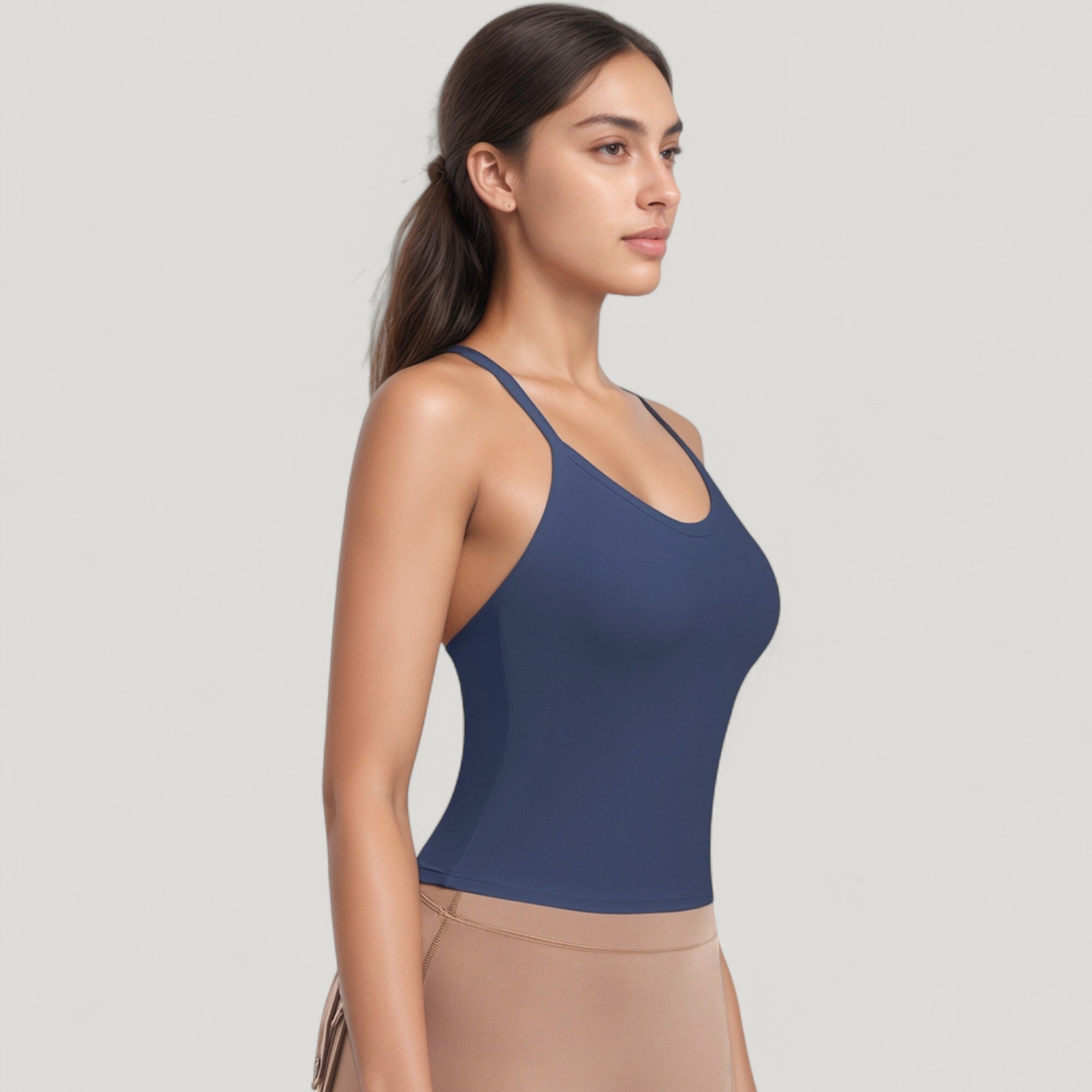 Anna-Kaci Active Women's Strappy Crisscross Back Athletic Tank Top with Built-In Shelf Bra