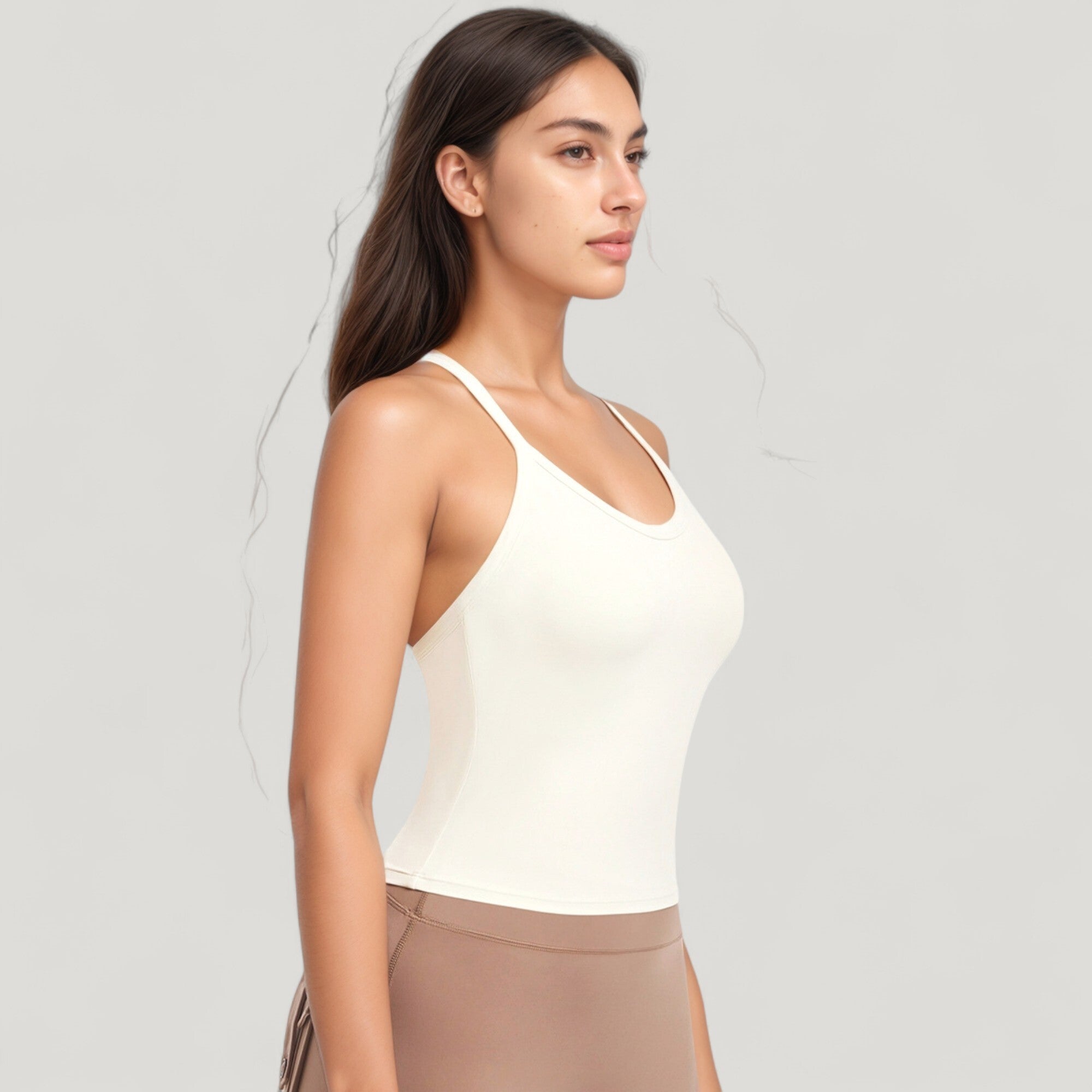 Anna-Kaci Active Women's Strappy Crisscross Back Athletic Tank Top with Built-In Shelf Bra