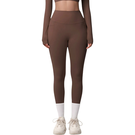 Anna-Kaci Active Women's High Waist Full Length Leggings with Side Pockets and Wide Waistband