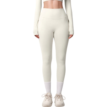 Anna-Kaci Active Women's High Waist Full Length Leggings with Side Pockets and Wide Waistband