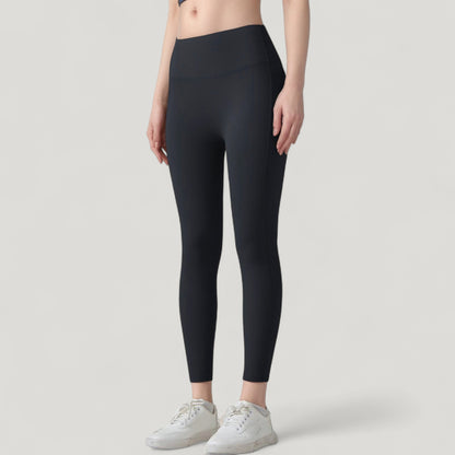 Anna-Kaci Active Women's High Waist Leggings with Side Pockets and Seamless Fitted Design for Active and Casual Wear