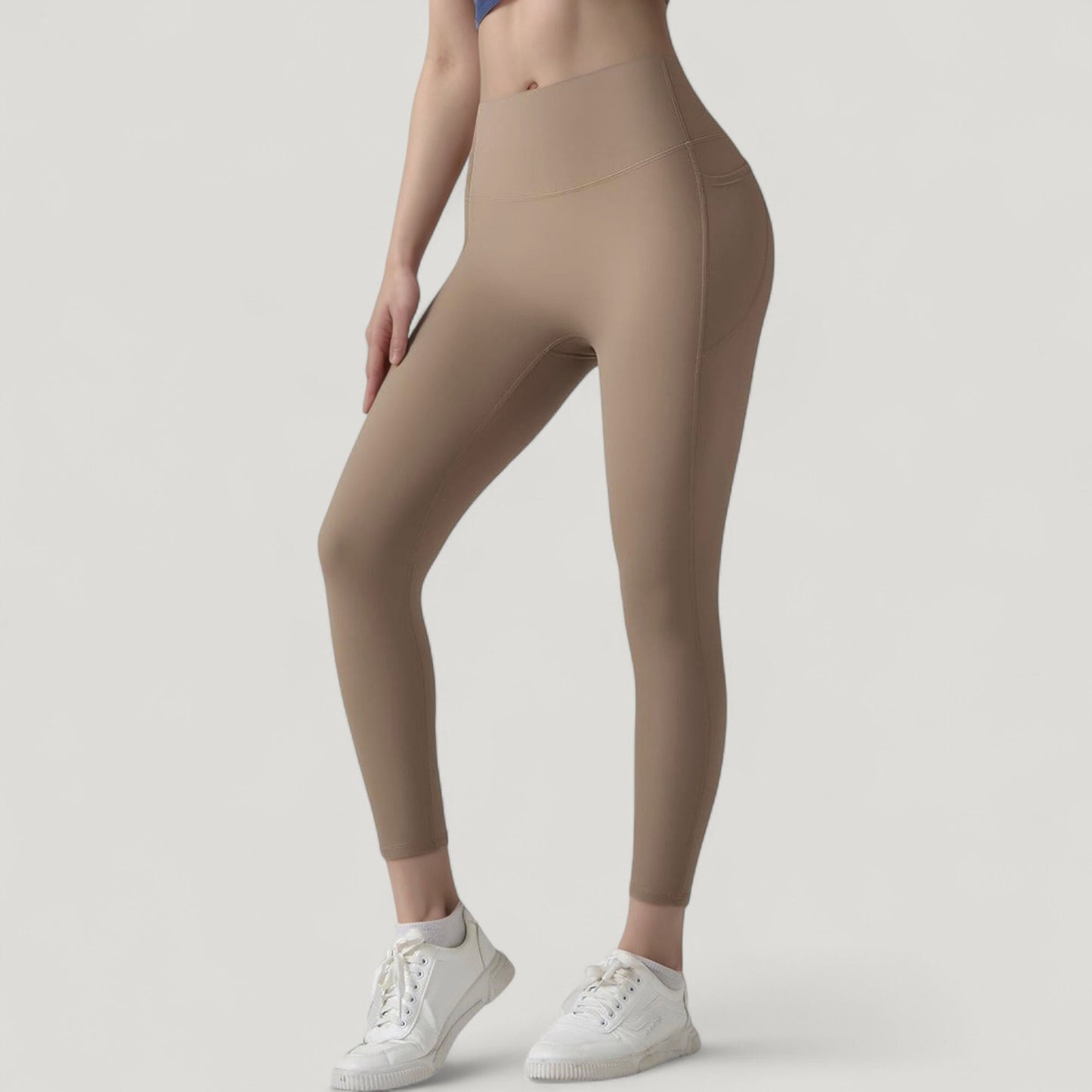 Anna-Kaci Active Women's High Waist Leggings with Side Pockets and Seamless Fitted Design for Active and Casual Wear