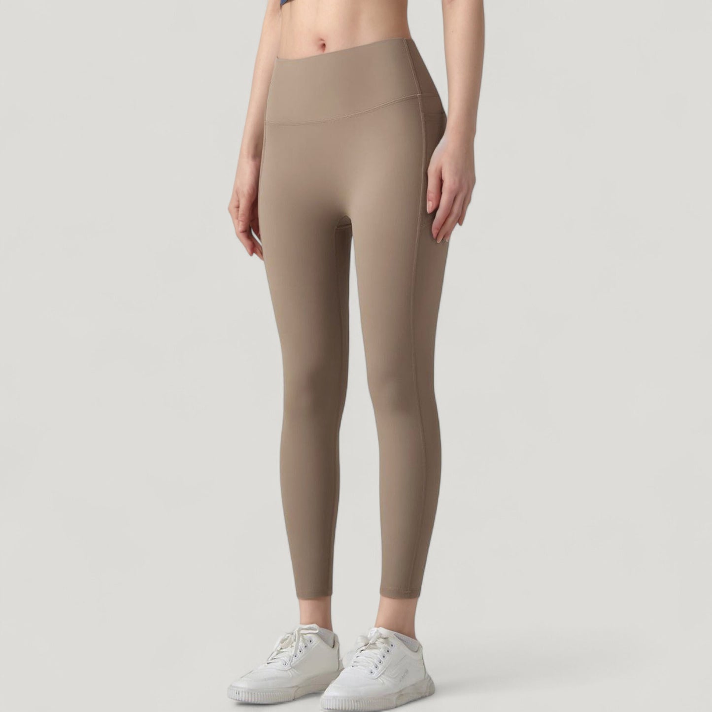 Anna-Kaci Active Women's High Waist Leggings with Side Pockets and Seamless Fitted Design for Active and Casual Wear