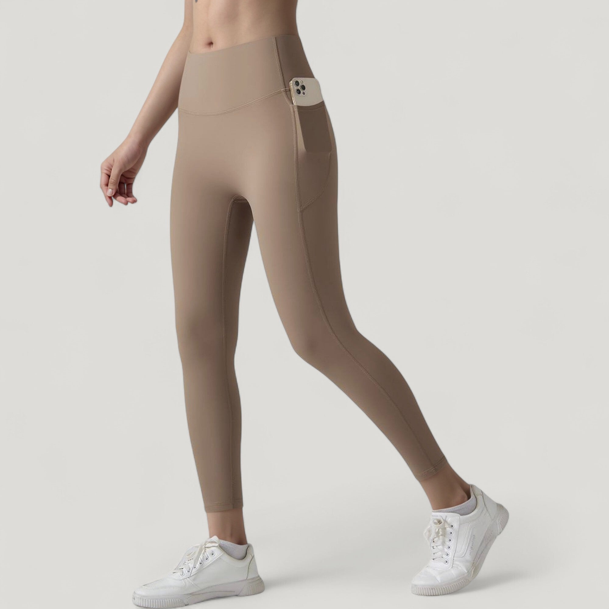 Anna-Kaci Active Women's High Waist Leggings with Side Pockets and Seamless Fitted Design for Active and Casual Wear