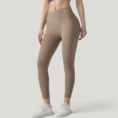Anna-Kaci Active Women's High Waist Leggings with Side Pockets and Seamless Fitted Design for Active and Casual Wear