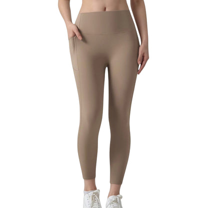 Anna-Kaci Active Women's High Waist Leggings with Side Pockets and Seamless Fitted Design for Active and Casual Wear