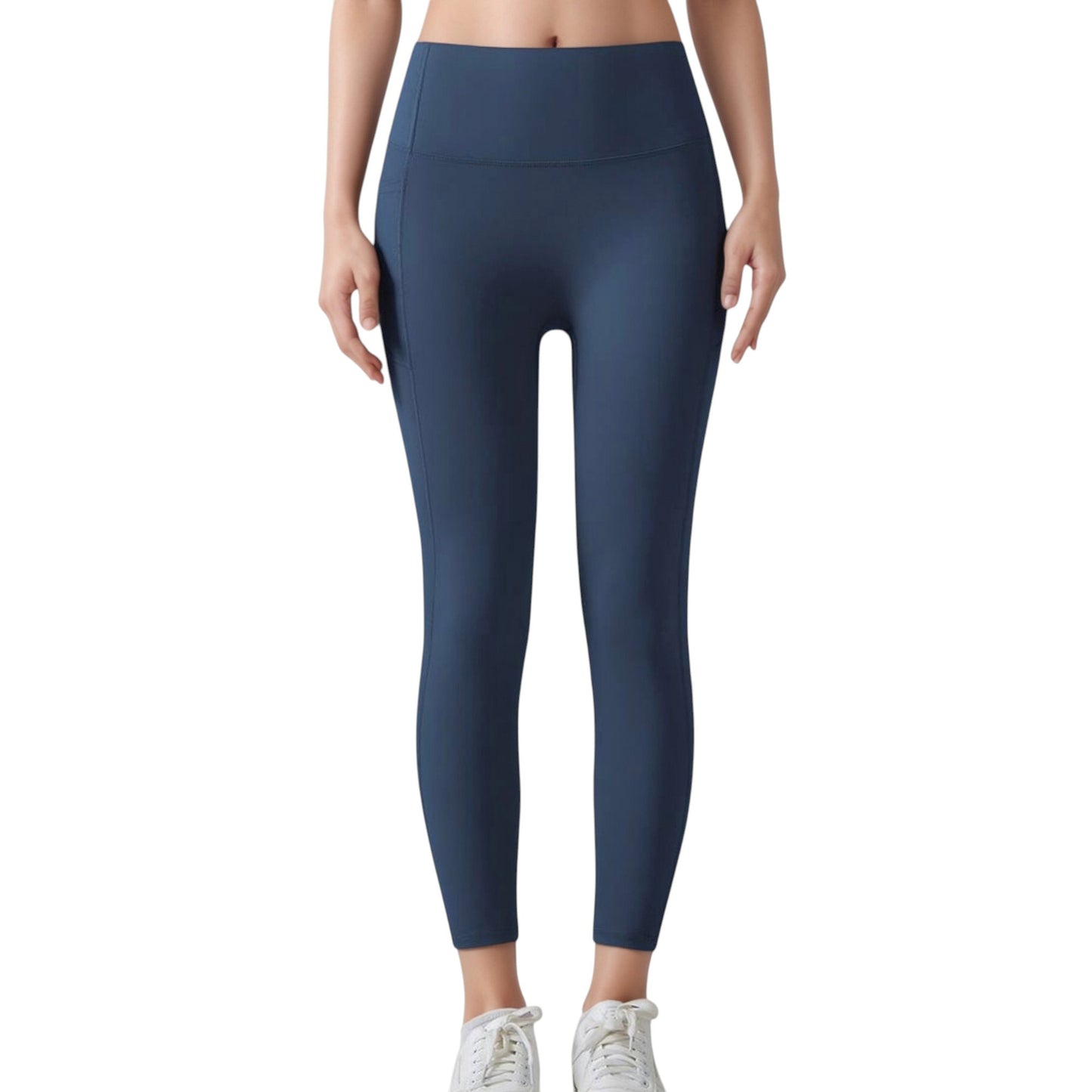 Anna-Kaci Active Women's High Waist Leggings with Side Pockets and Seamless Fitted Design for Active and Casual Wear
