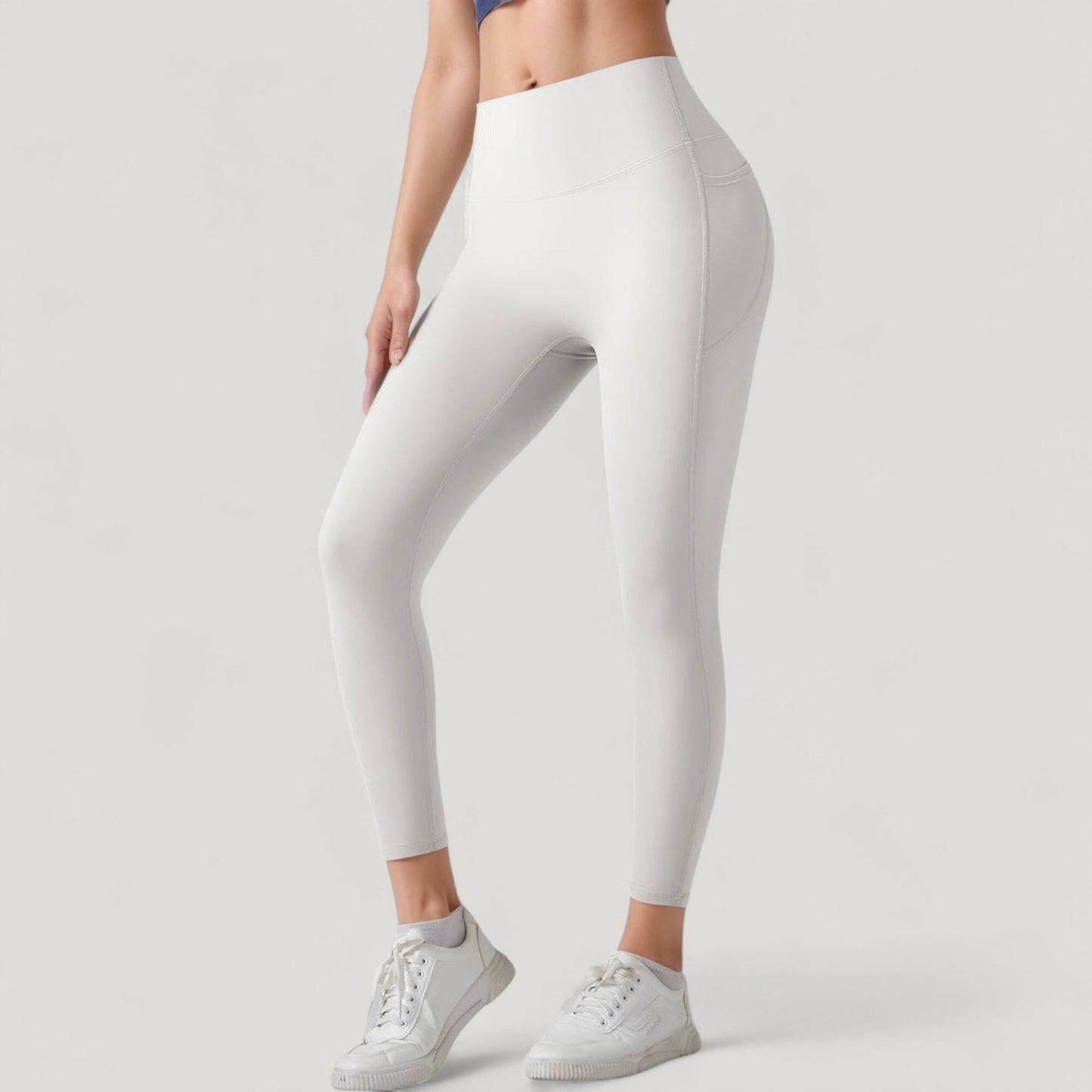 Anna-Kaci Active Women's High Waist Leggings with Side Pockets and Seamless Fitted Design for Active and Casual Wear