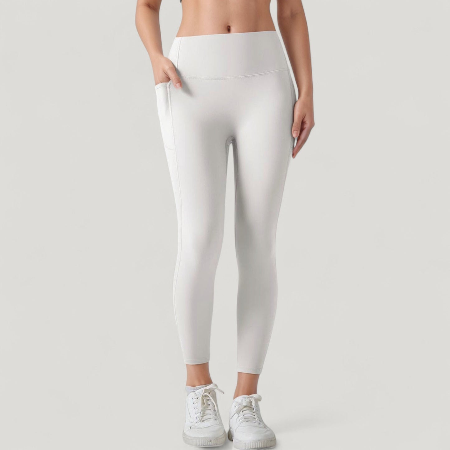 Anna-Kaci Active Women's High Waist Leggings with Side Pockets and Seamless Fitted Design for Active and Casual Wear