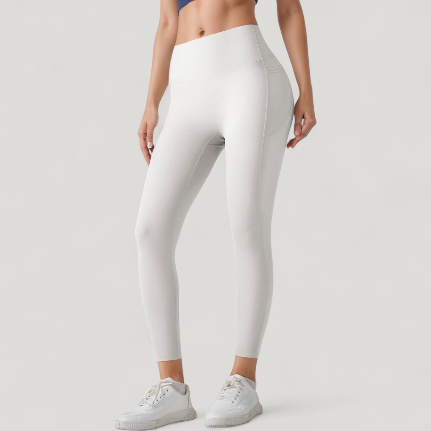 Anna-Kaci Active Women's High Waist Leggings with Side Pockets and Seamless Fitted Design for Active and Casual Wear