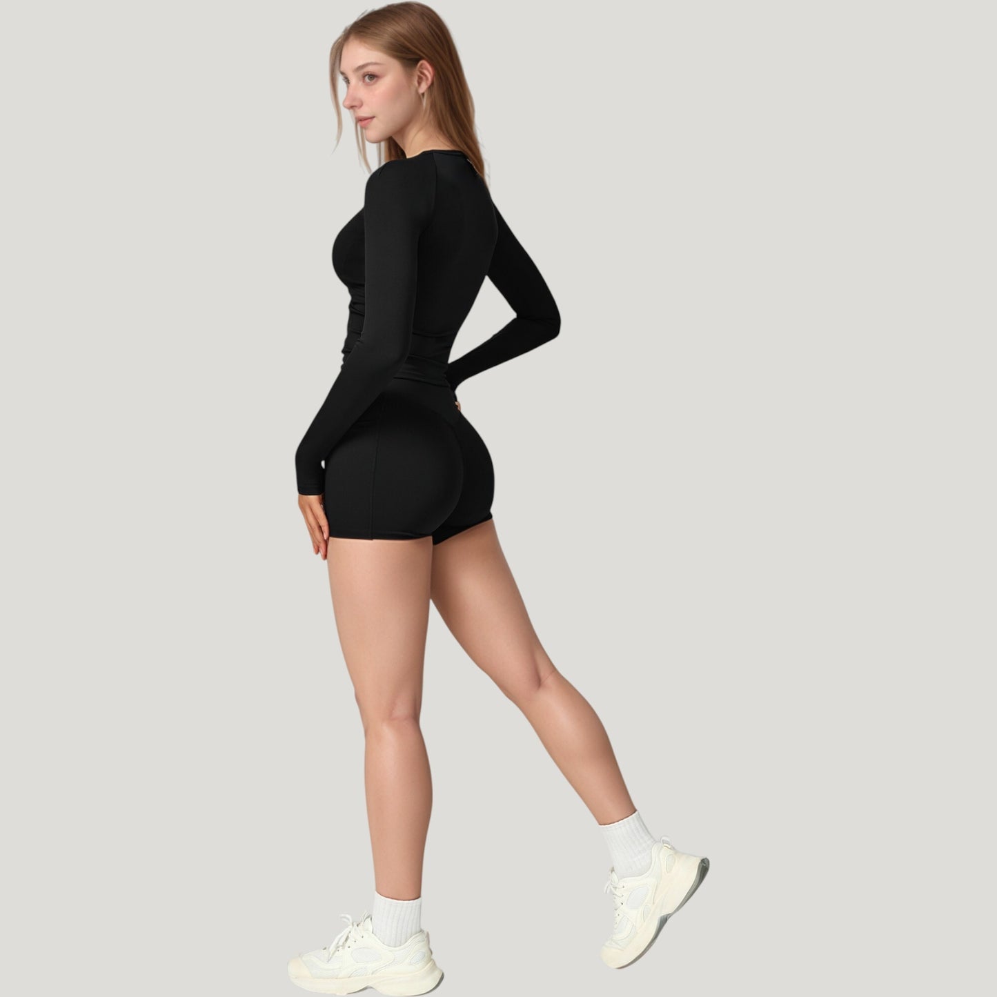 Anna-Kaci Active Women's Long Sleeve Crew Neck Activewear Top with Streamlined Fit and Lightweight Stretch Performance Fabric