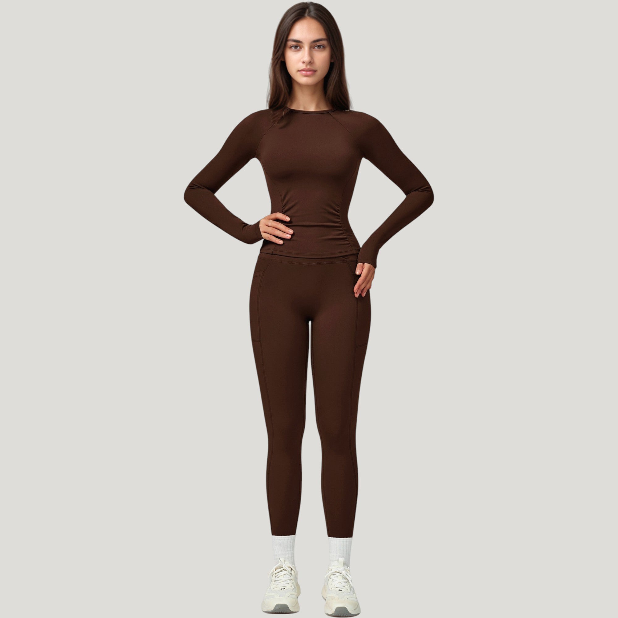 Anna-Kaci Active Women's Long Sleeve Crew Neck Activewear Top with Streamlined Fit and Lightweight Stretch Performance Fabric