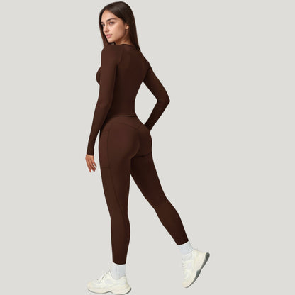 Anna-Kaci Active Women's Long Sleeve Crew Neck Activewear Top with Streamlined Fit and Lightweight Stretch Performance Fabric