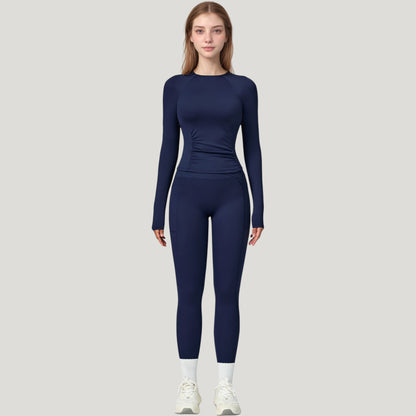 Anna-Kaci Active Women's Long Sleeve Crew Neck Activewear Top with Streamlined Fit and Lightweight Stretch Performance Fabric