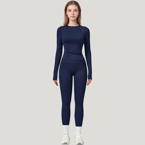 Anna-Kaci Active Women's Long Sleeve Crew Neck Activewear Top with Streamlined Fit and Lightweight Stretch Performance Fabric