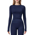 Anna-Kaci Active Women's Long Sleeve Crew Neck Activewear Top with Streamlined Fit and Lightweight Stretch Performance Fabric