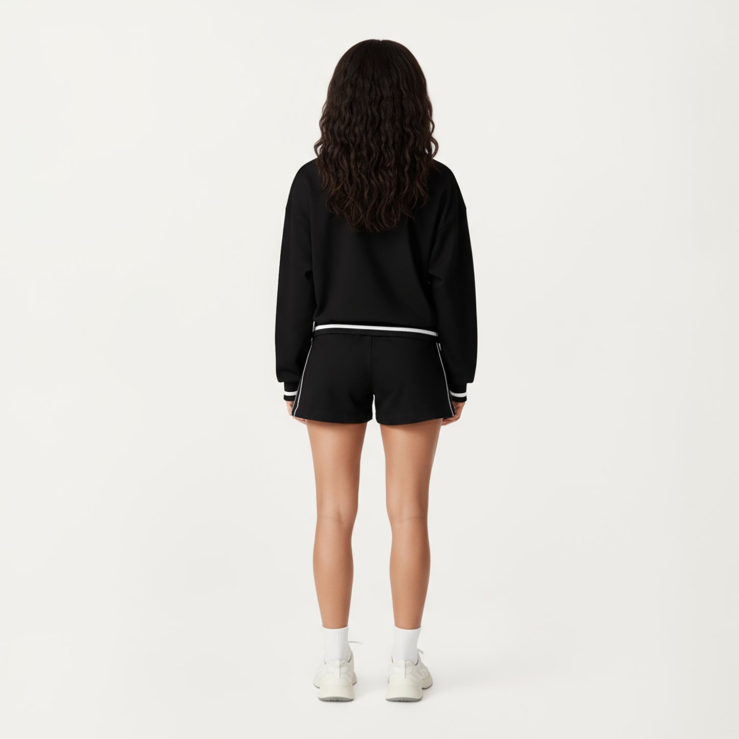 Anna-Kaci Active Women's Long Sleeve Crew Neck Pullover Sweatshirt with Contrast Trim Ribbed Hem and Relaxed Fit