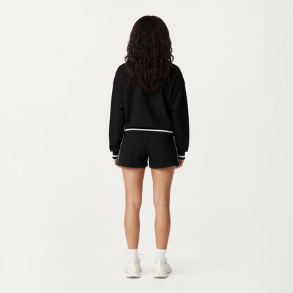 Anna-Kaci Active Women's Long Sleeve Crew Neck Pullover Sweatshirt with Contrast Trim Ribbed Hem and Relaxed Fit