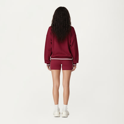 Anna-Kaci Active Women's Long Sleeve Crew Neck Pullover Sweatshirt with Contrast Trim Ribbed Hem and Relaxed Fit