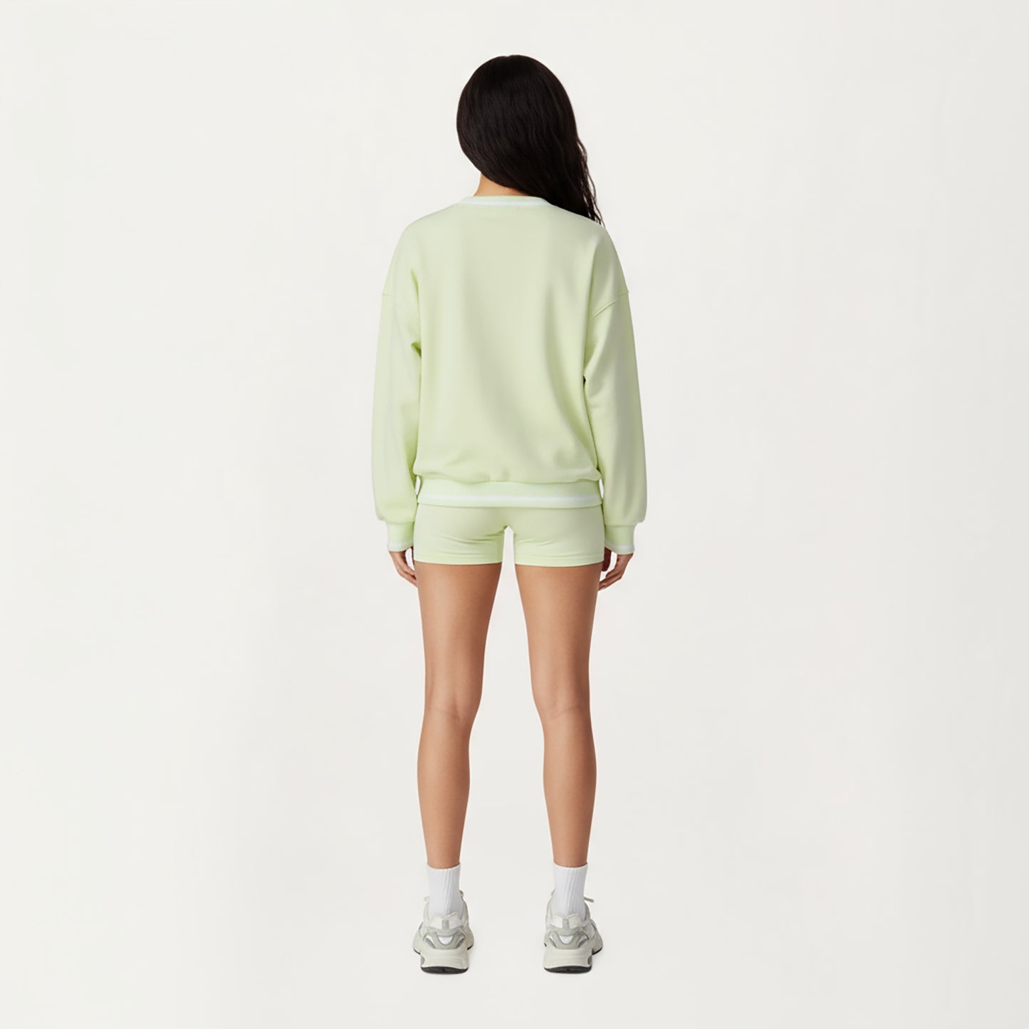 Anna-Kaci Active Women's Long Sleeve Crew Neck Pullover Sweatshirt with Contrast Trim Ribbed Hem and Relaxed Fit