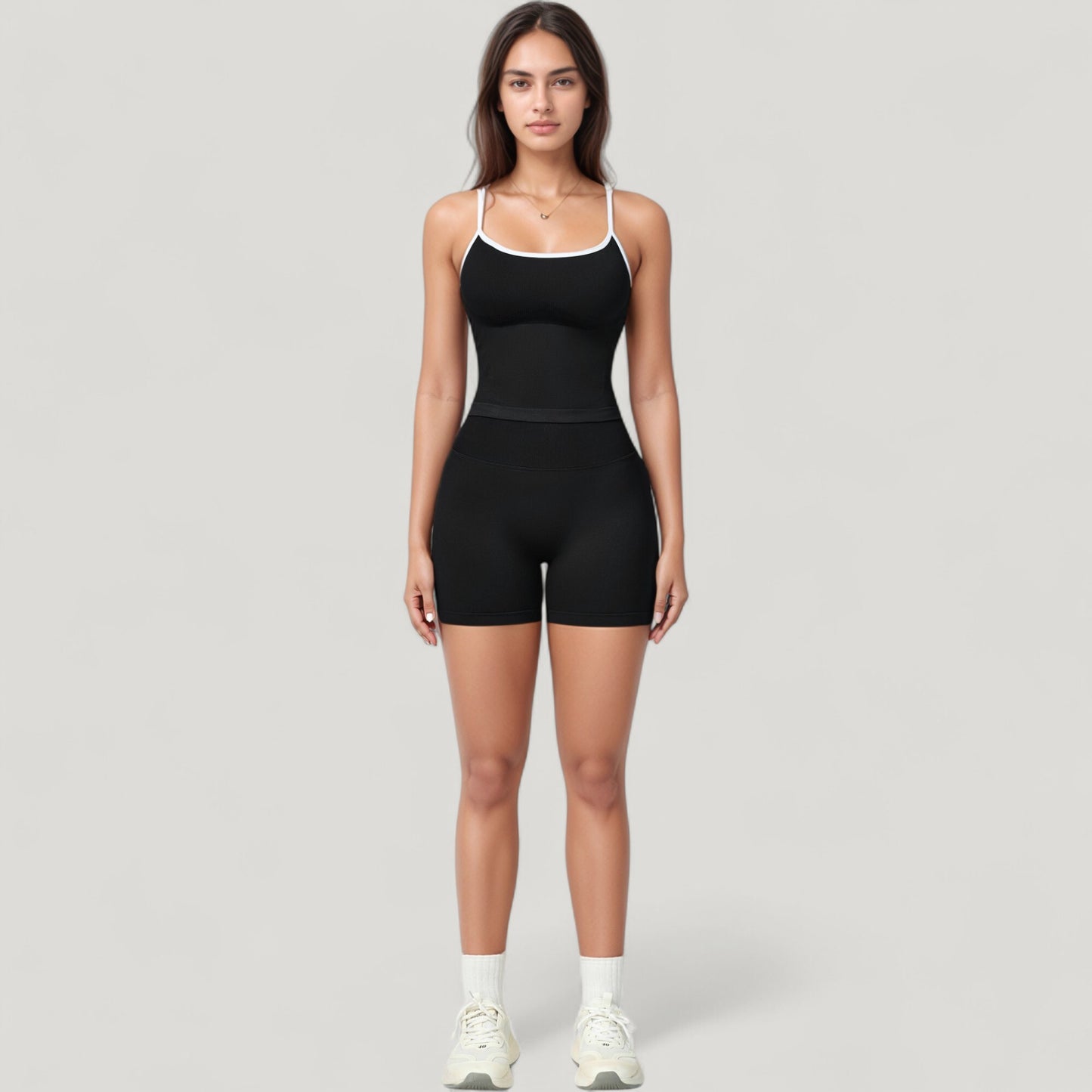 Anna-Kaci Active Women's Seamless Activewear Tank Top with Adjustable Spaghetti Straps and Fitted Contour Design