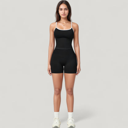 Anna-Kaci Active Women's Seamless Activewear Tank Top with Adjustable Spaghetti Straps and Fitted Contour Design