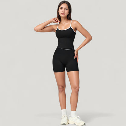 Anna-Kaci Active Women's Seamless Activewear Tank Top with Adjustable Spaghetti Straps and Fitted Contour Design