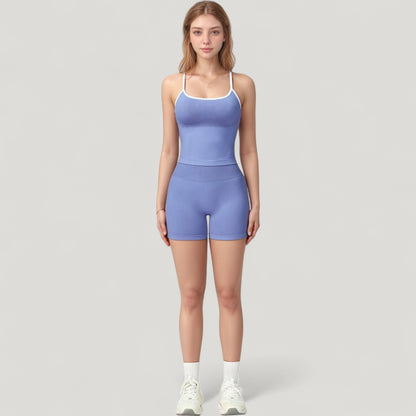 Anna-Kaci Active Women's Seamless Activewear Tank Top with Adjustable Spaghetti Straps and Fitted Contour Design