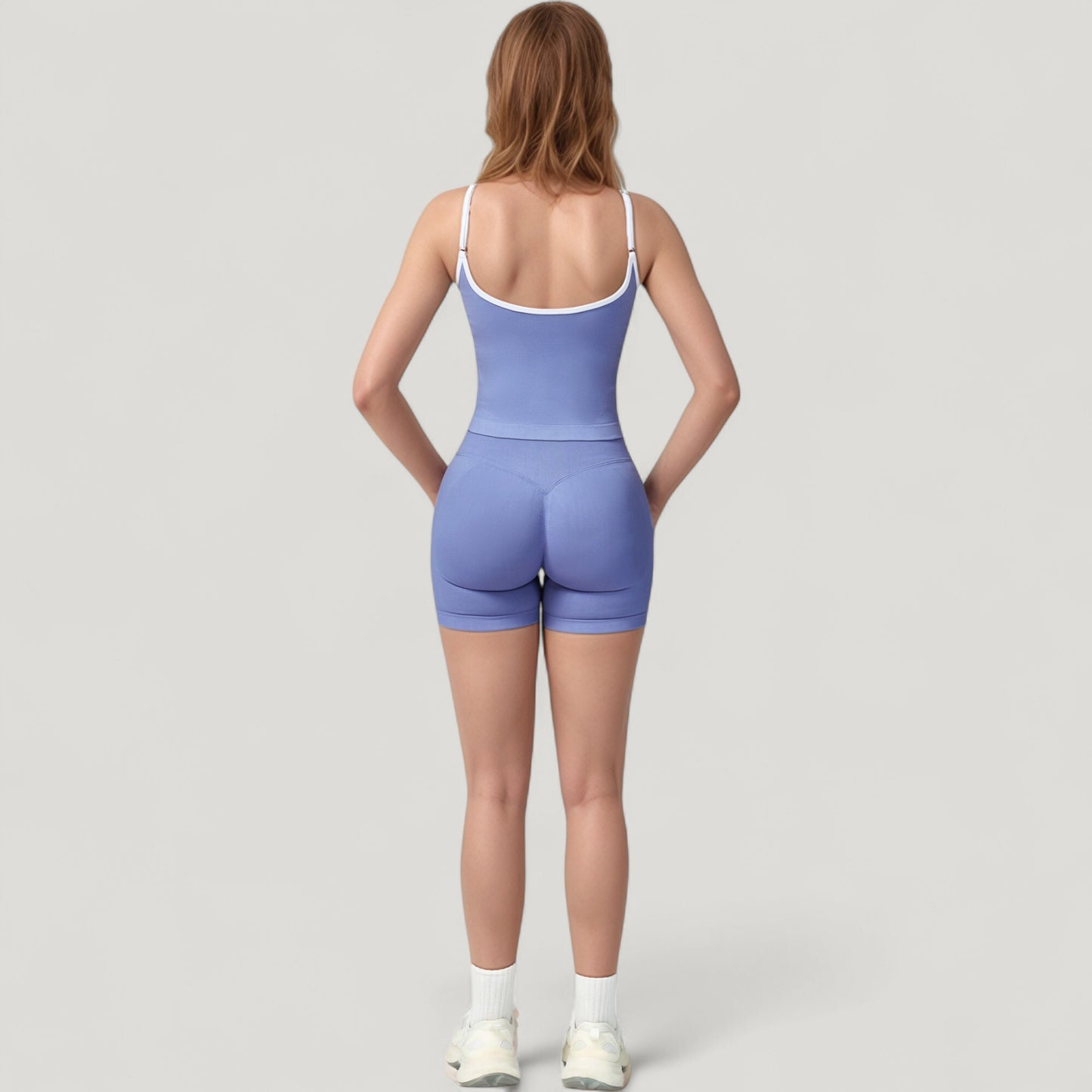 Anna-Kaci Active Women's Seamless Activewear Tank Top with Adjustable Spaghetti Straps and Fitted Contour Design
