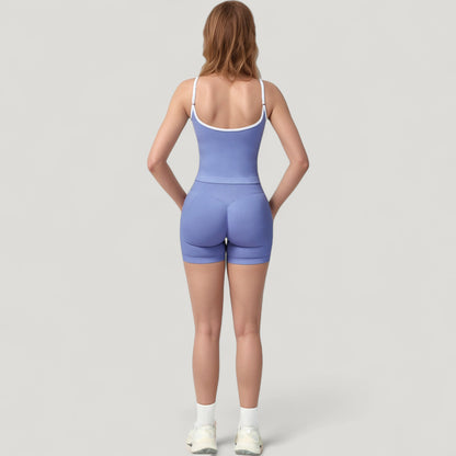 Anna-Kaci Active Women's Seamless Activewear Tank Top with Adjustable Spaghetti Straps and Fitted Contour Design