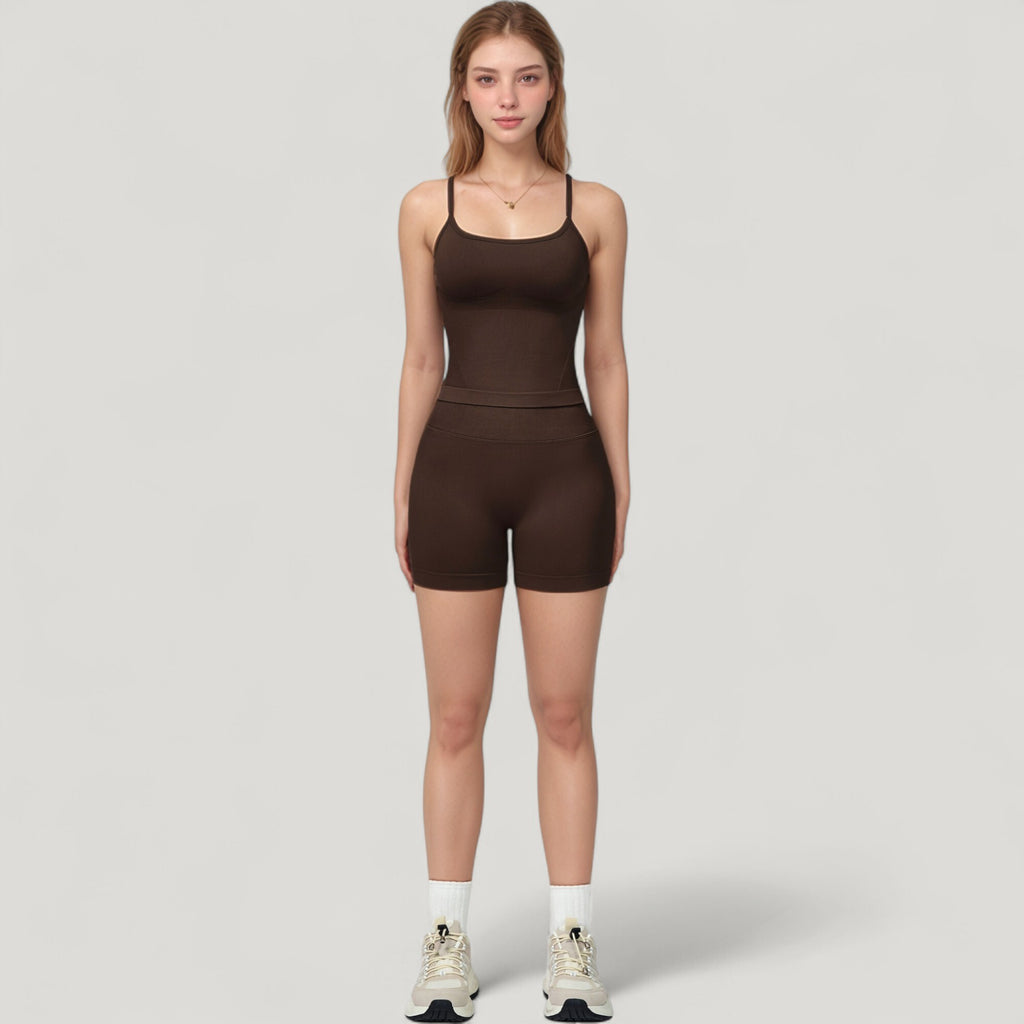 Anna-Kaci Active Women's Seamless Activewear Tank Top with Adjustable Spaghetti Straps and Fitted Contour Design