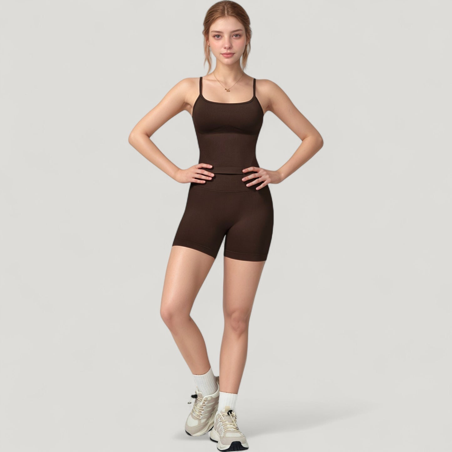Anna-Kaci Active Women's Seamless Activewear Tank Top with Adjustable Spaghetti Straps and Fitted Contour Design