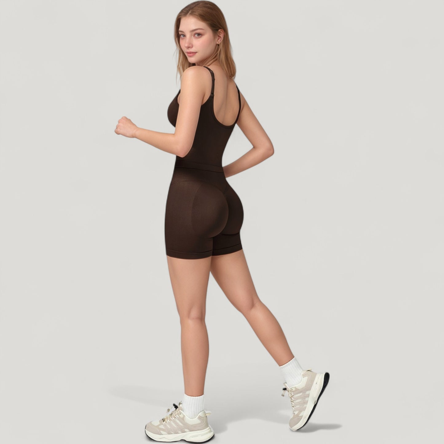 Anna-Kaci Active Women's Seamless Activewear Tank Top with Adjustable Spaghetti Straps and Fitted Contour Design